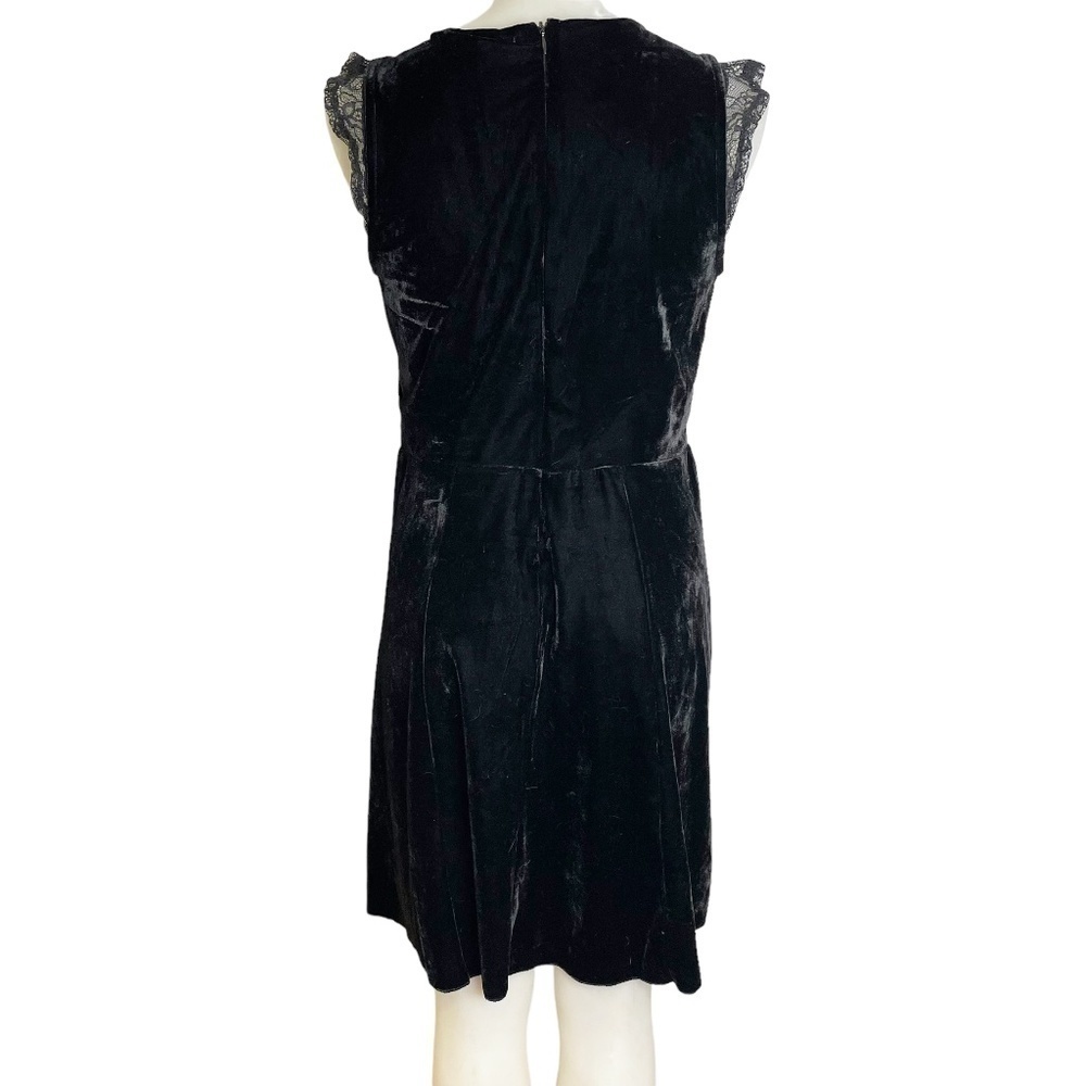 Black Velour And Lace Dress - Picture 2 of 8